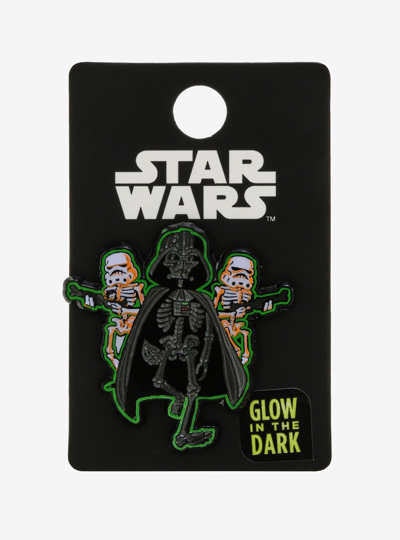 Star Wars Darth Vader Stormtrooper Skeleton Glow-In-The-Dark Enamel Pin, , alternate