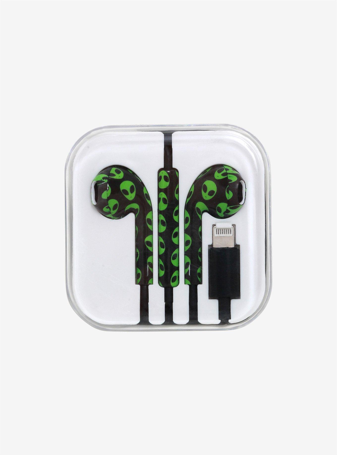 Green Alien Lightning Earbuds, , alternate