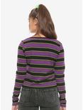 Purple, Black & Green Girls Ribbed Long-Sleeve T-Shirt, MULTI, alternate
