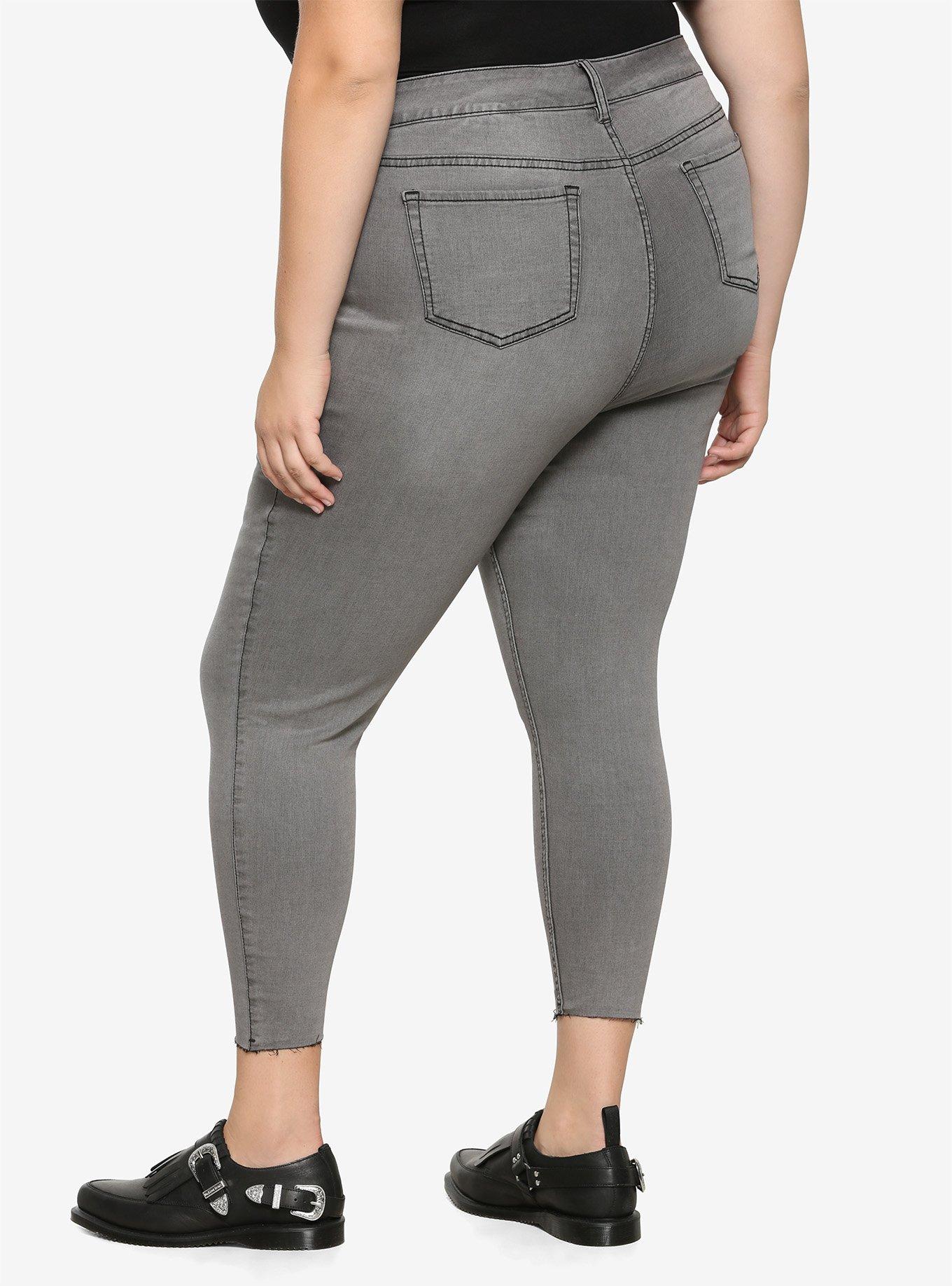 HT Denim Grey Wash Ultra Hi-Rise Jeggings Plus Size, GREY, alternate