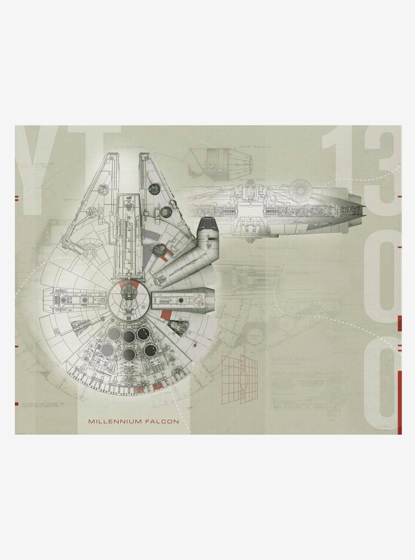 Star Wars Millennium Falcon Peel & Stick Mural, , hi-res