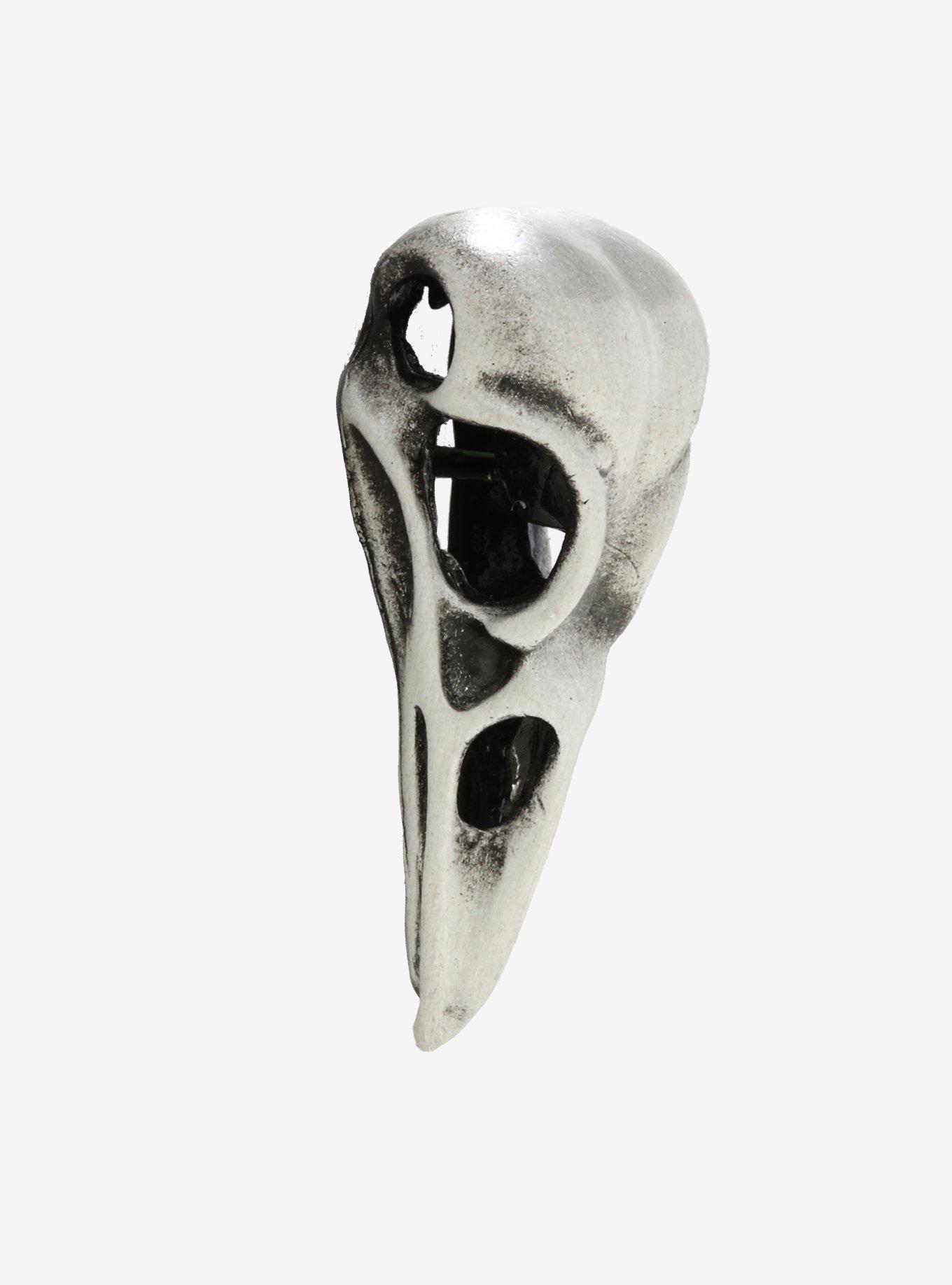 Crow Skull Enamel Pin, , alternate