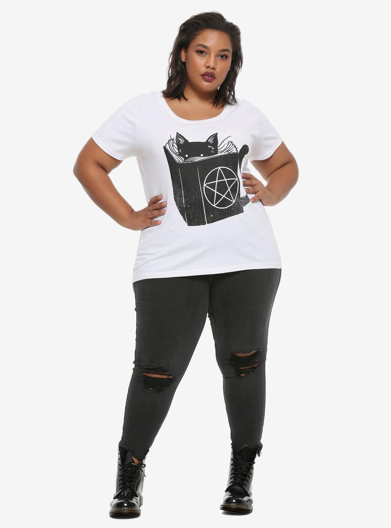 Satanicat Girls T-Shirt Plus Size, BLACK, alternate