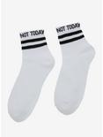 Not Today Black Stripe Ankle Socks, , alternate