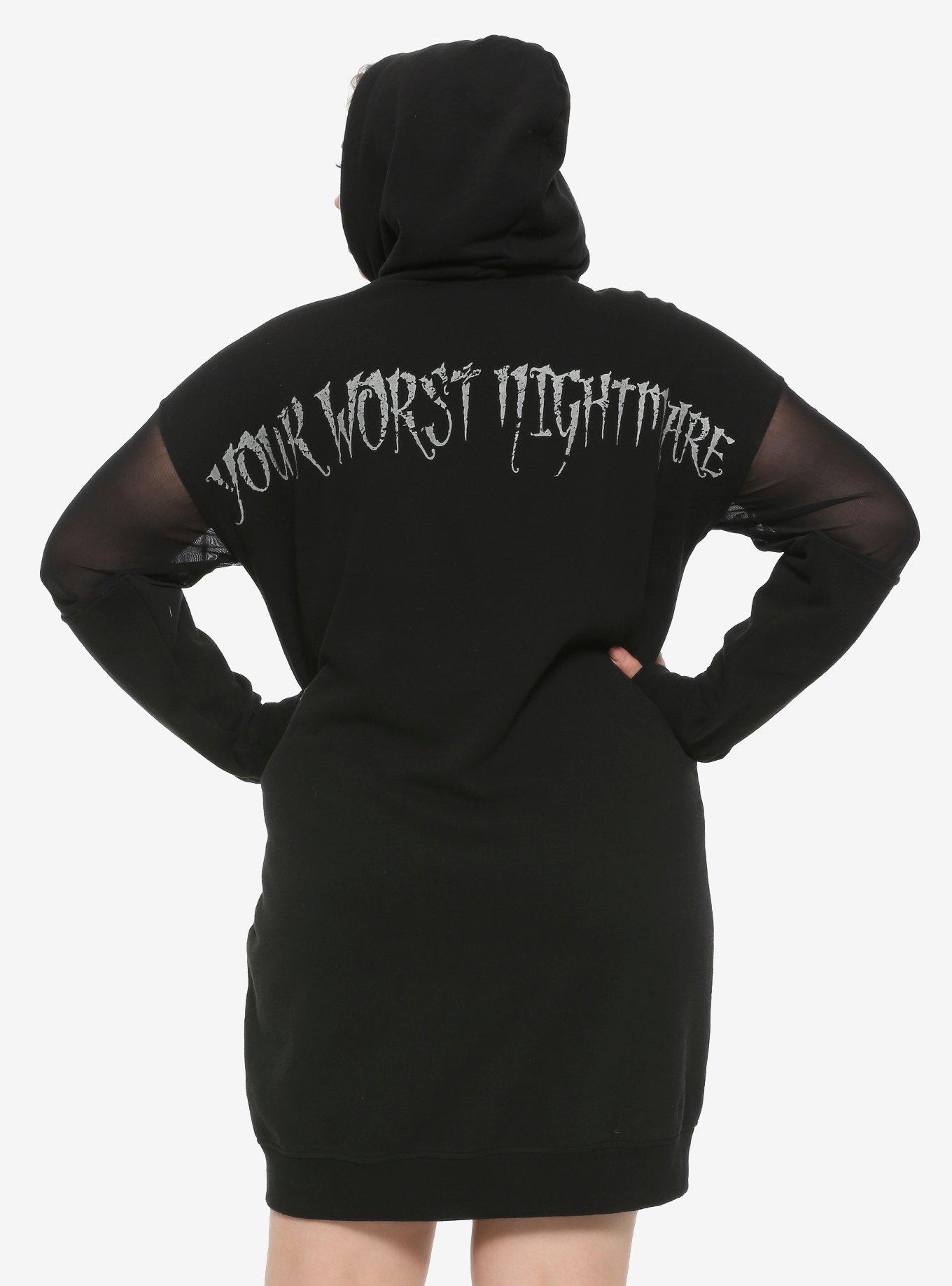 The Nightmare Before Christmas Oogie Boogie Glow-In-The-Dark Hoodie Dress Plus Size, BLACK, alternate