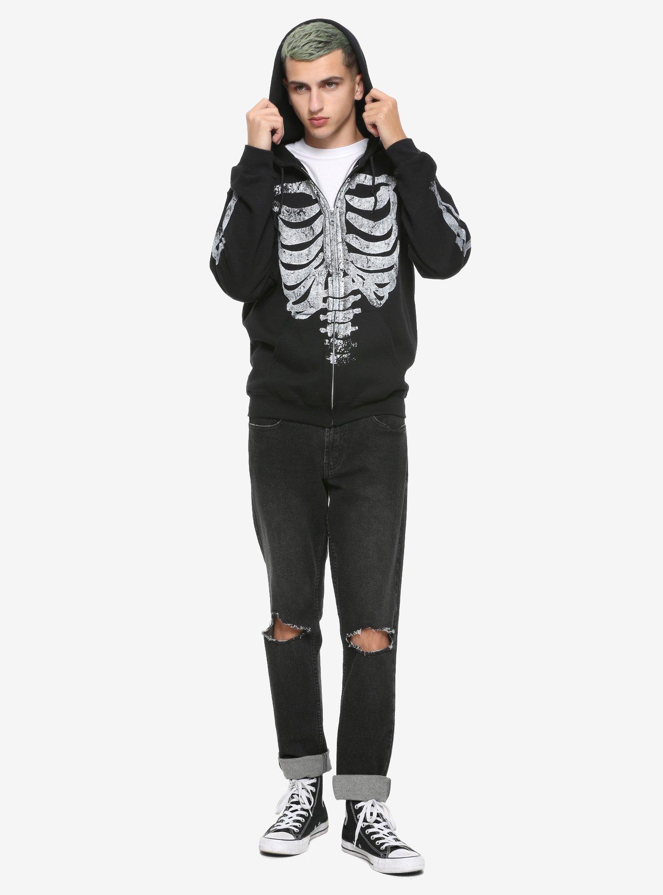 Skeleton Zip-Up Hoodie, , alternate