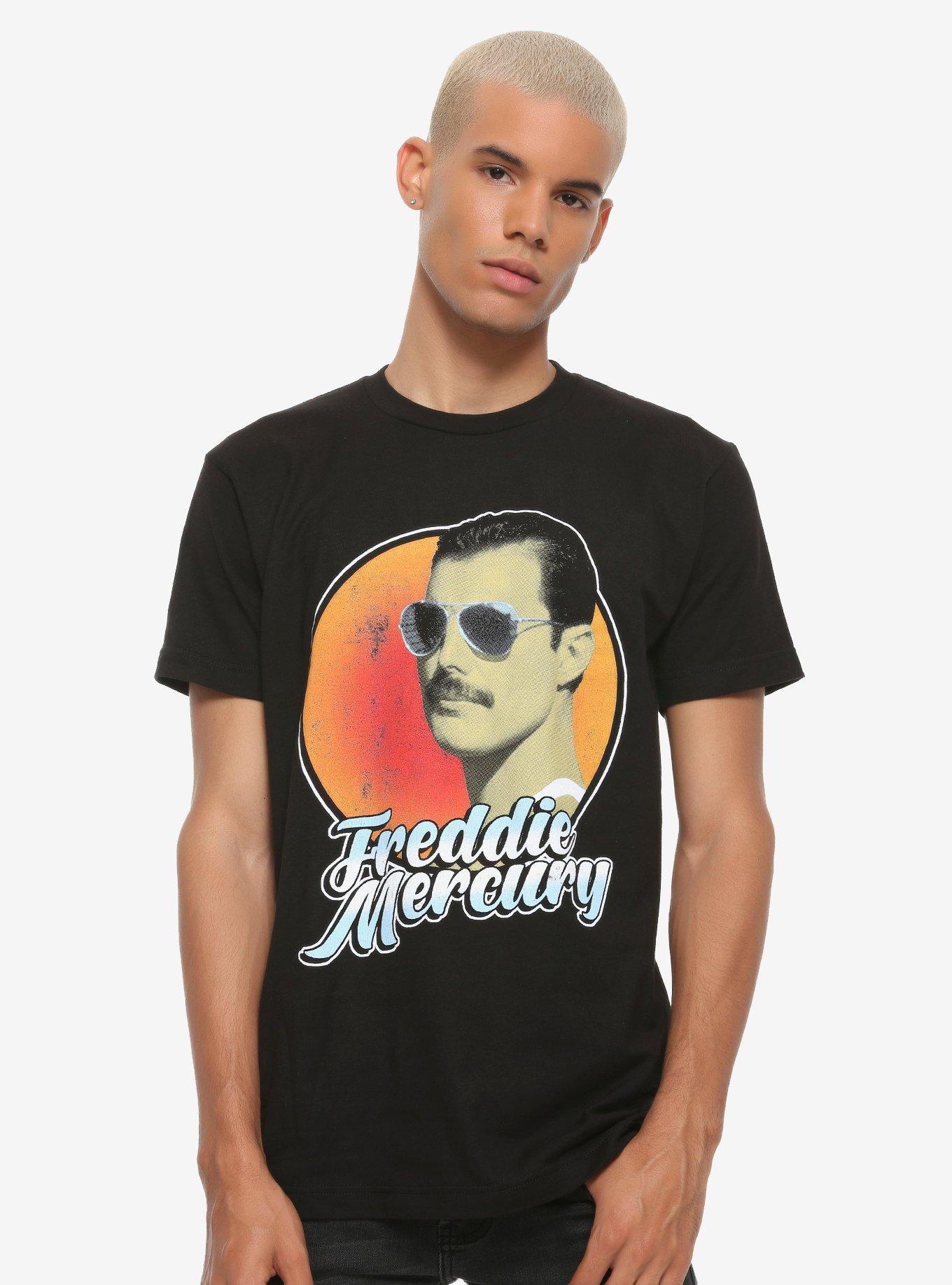 Queen Freddie Mercury Aviator Sunglasses T-Shirt, BLACK, alternate