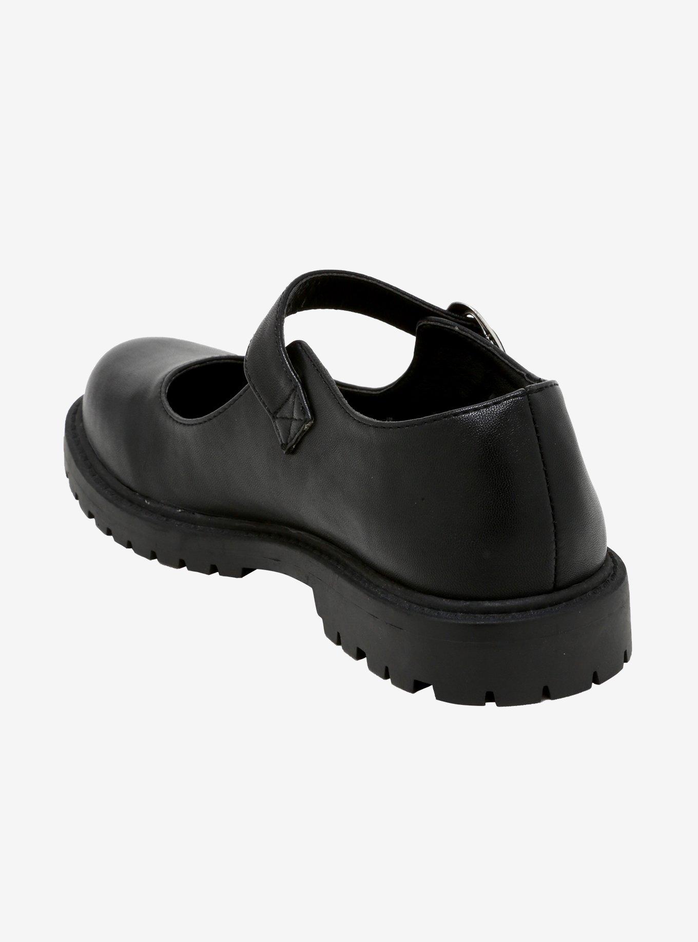 Faux Leather Mary Janes, BLACK, alternate