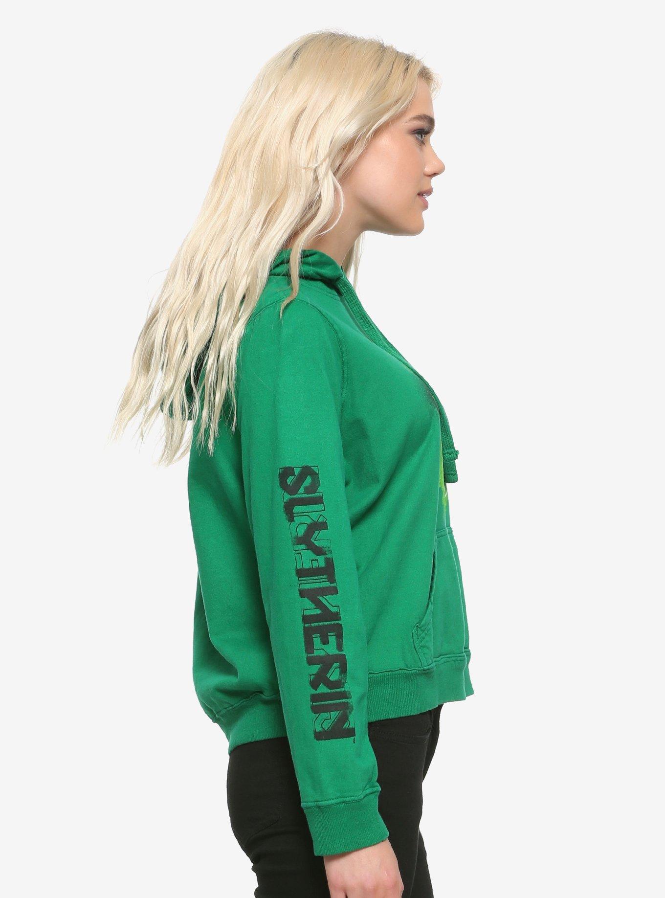 Harry Potter Slytherin Geometric Girls Hoodie, GREEN, alternate