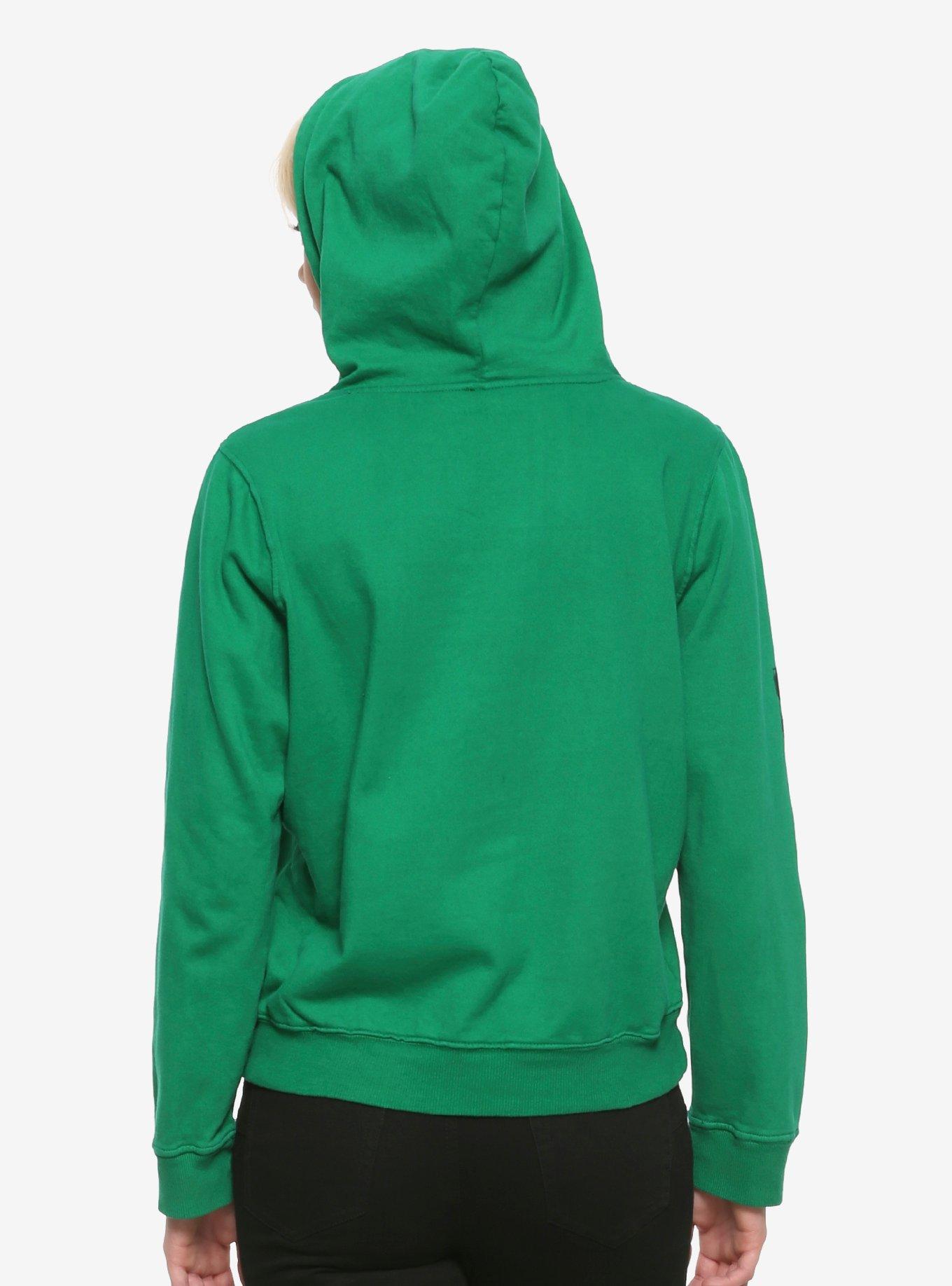 Harry Potter Slytherin Geometric Girls Hoodie, GREEN, alternate