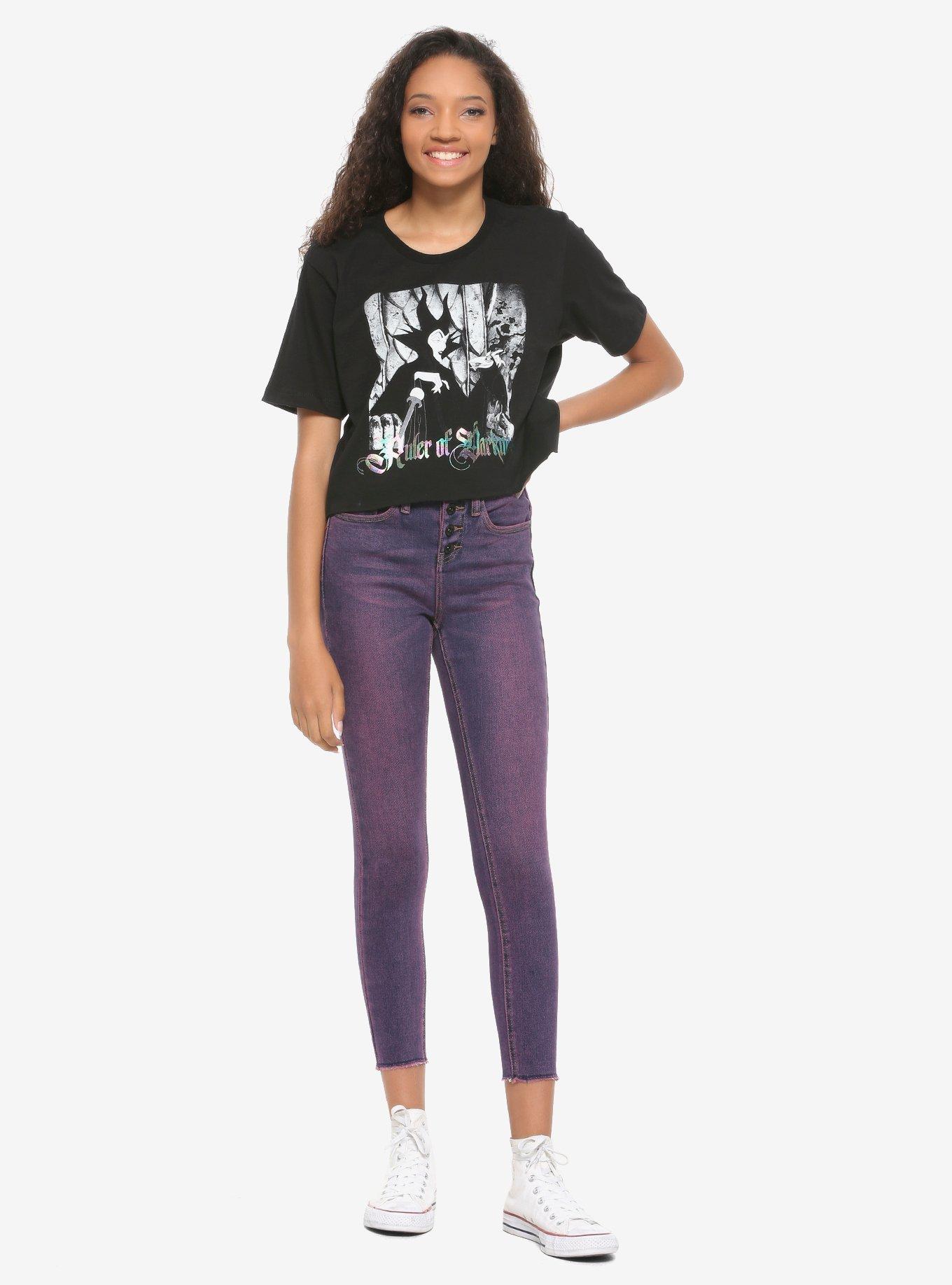 Disney Villains Maleficent Ruler Of Darkness Girls Crop T-Shirt, MULTI, alternate