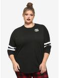 Beetlejuice It's Showtime Girls Athletic Jersey Plus Size, GREEN, alternate