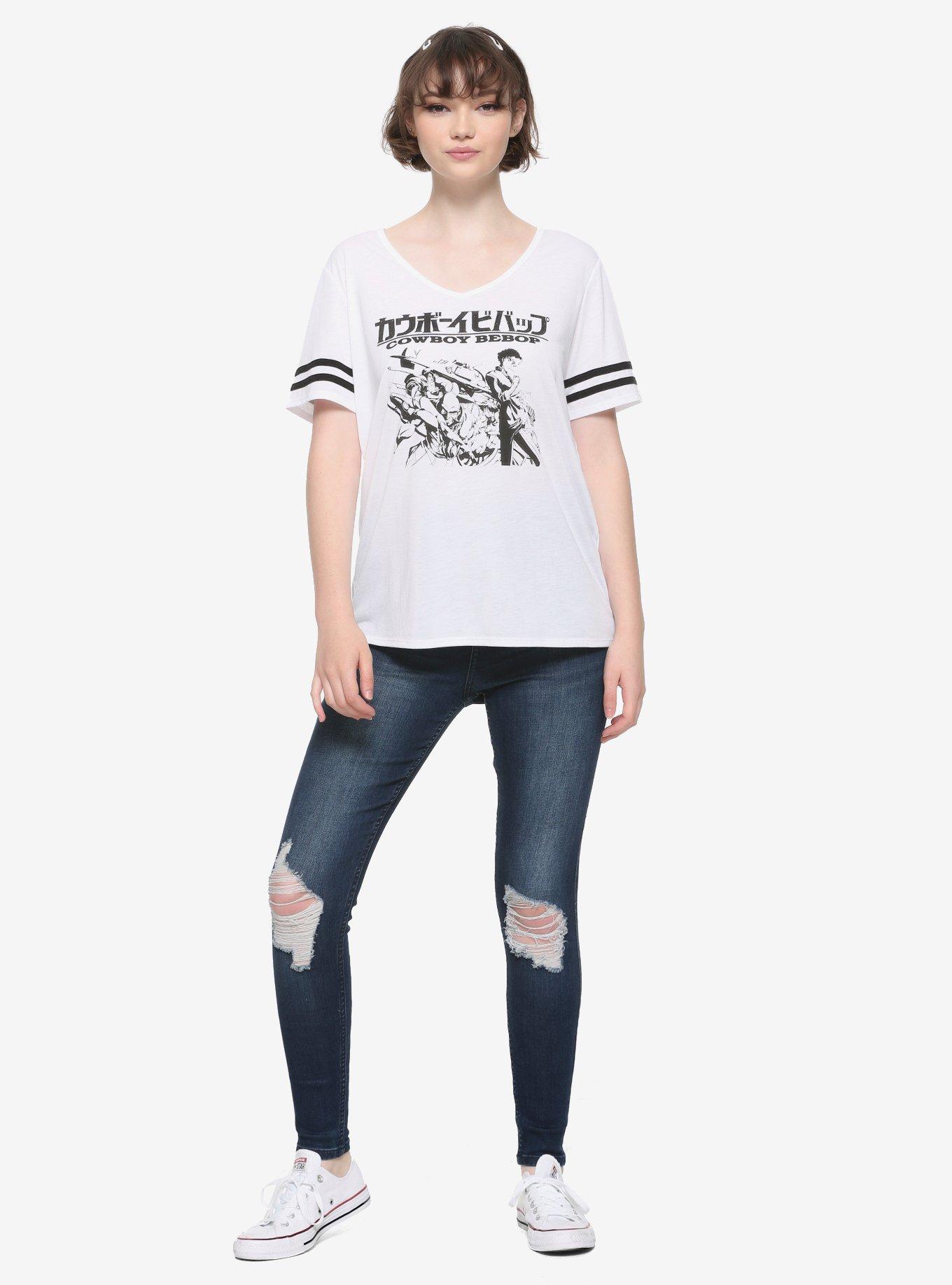 Cowboy Bebob Black & White Girls Athletic T-Shirt, BLACK, alternate