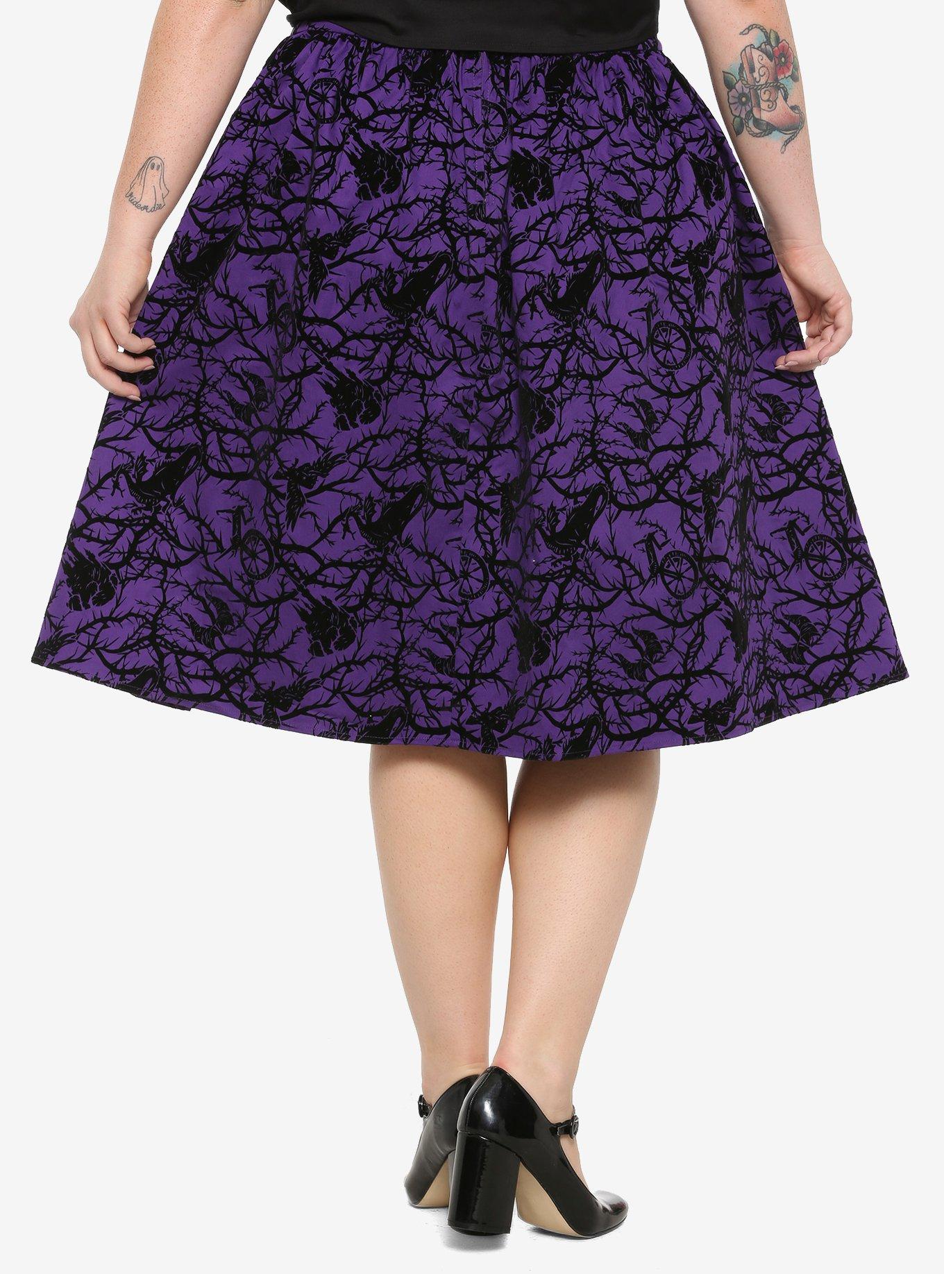 Disney Sleeping Beauty Maleficent Flocked Skirt Plus Size, , alternate
