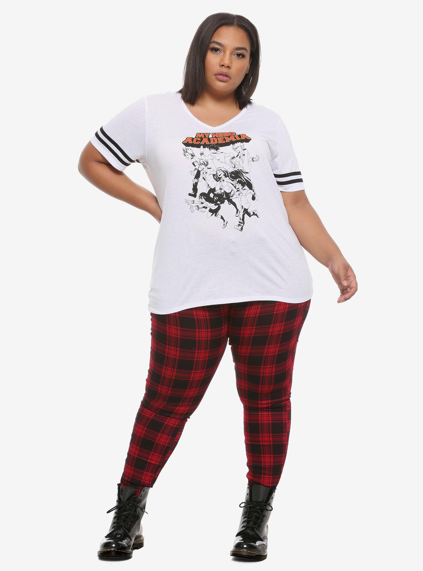 My Hero Academia Black & White Girls Athletic T-Shirt Plus Size, BLACK, alternate