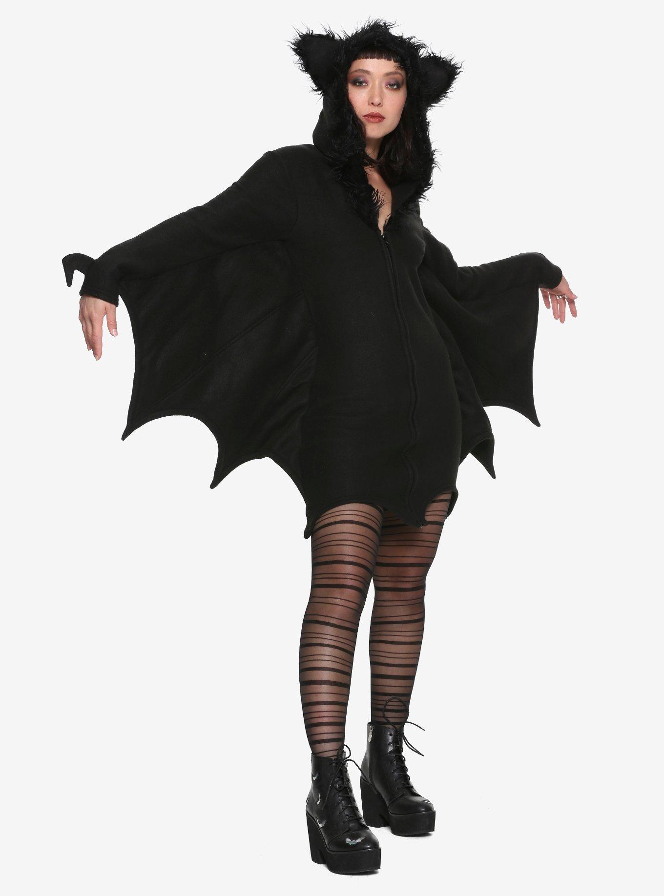 Cozy Bat Girls Costume, BLACK, alternate