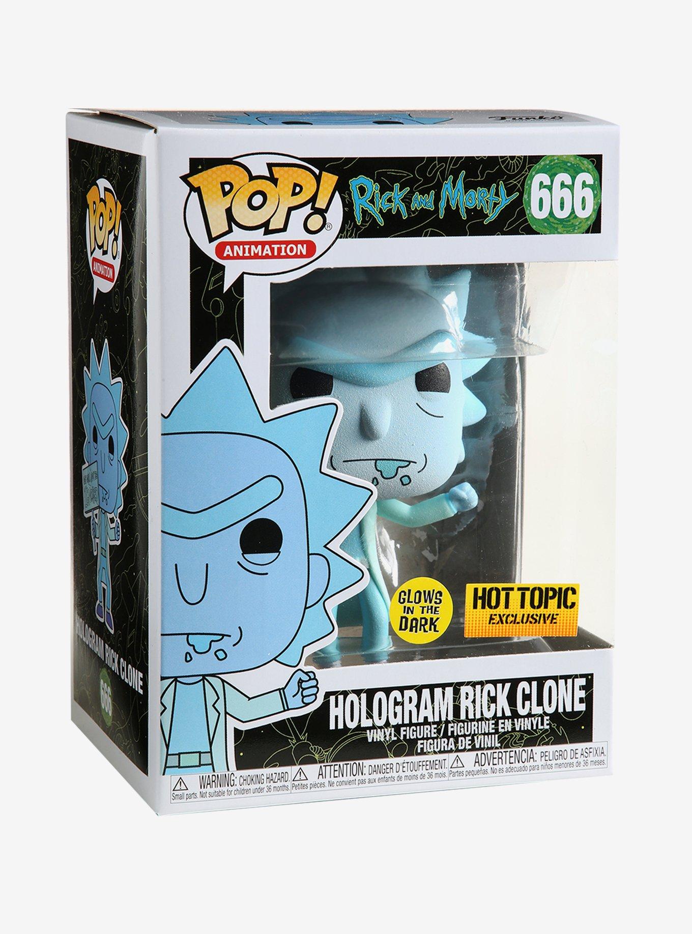 Funko Rick And Morty Pop! Animation Hologram Rick Clone Glow-In-The-Dark Vinyl Figure Hot Topic Exclusive, , alternate