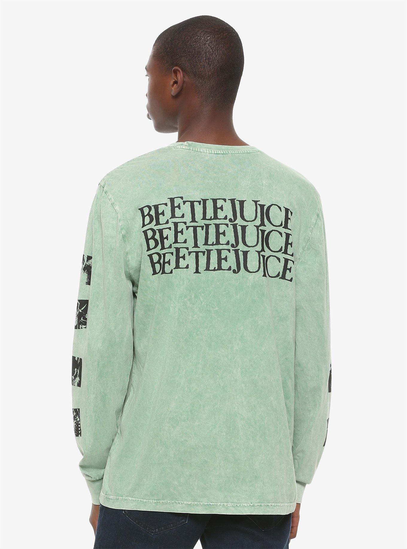 Beetlejuice Photo Green Snow Wash Long-Sleeve T-Shirt, BLACK, alternate