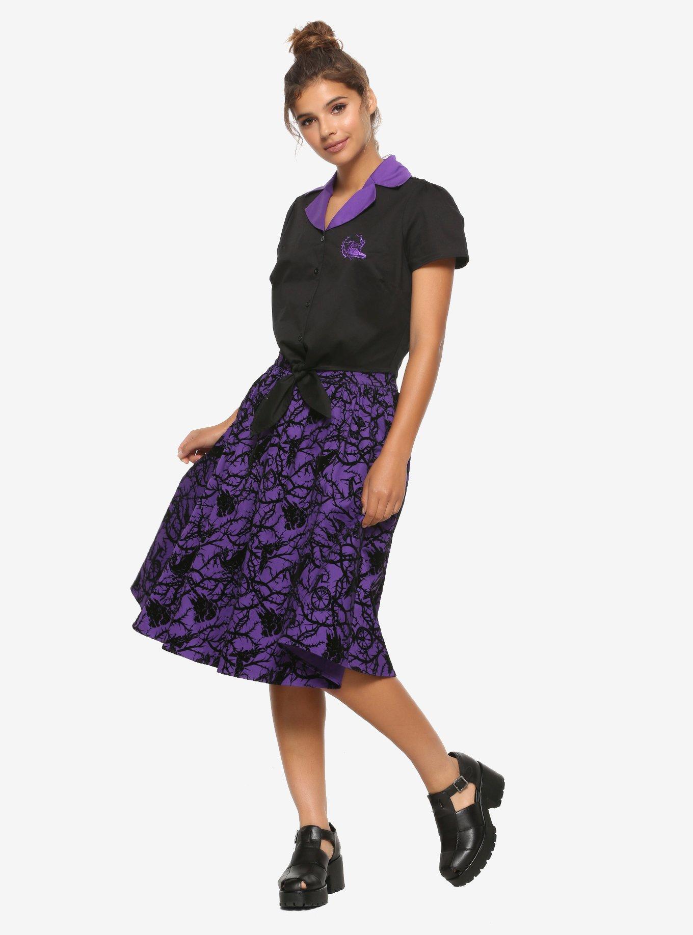 Disney Sleeping Beauty Maleficent Flocked Skirt, PURPLE, alternate