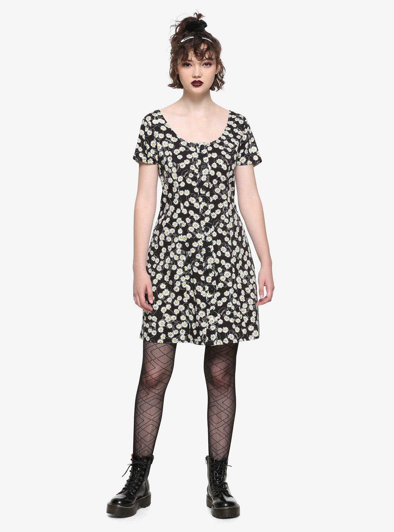 Daisy & Skulls Button-Front Dress, FLORAL, alternate