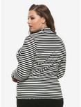 Yin-Yang Striped Girls Mock Neck Long-Sleeve T-Shirt Plus Size, BLACK, alternate