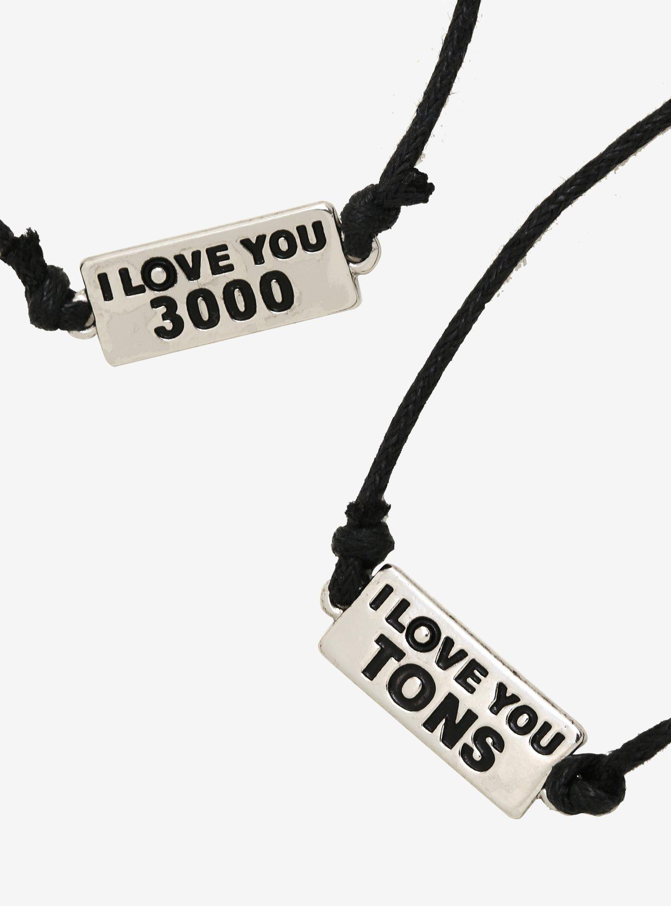 Marvel Avengers: Endgame Iron Man I Love You 3000 Cord Bracelet Set - BoxLunch Exclusive, , alternate