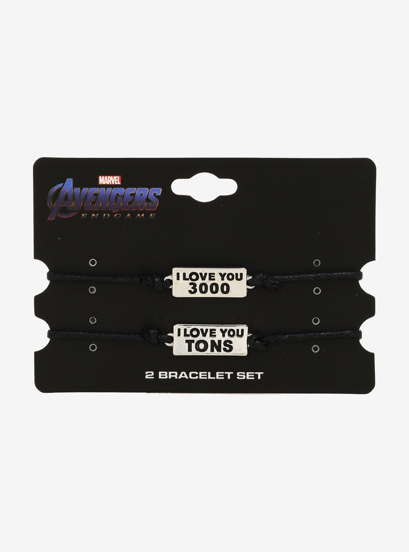 Marvel Avengers: Endgame Iron Man I Love You 3000 Cord Bracelet Set - BoxLunch Exclusive, , alternate