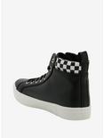 Black & White Checkered Hi-Top Sneakers, MULTI, alternate