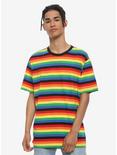 Rainbow Striped Ringer T-Shirt, MULTI, alternate