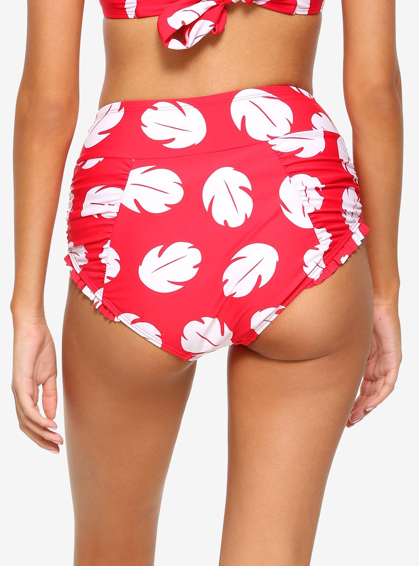 Disney Lilo & Stitch Leaf Print High-Waisted Swim Bottoms, MULTI, alternate