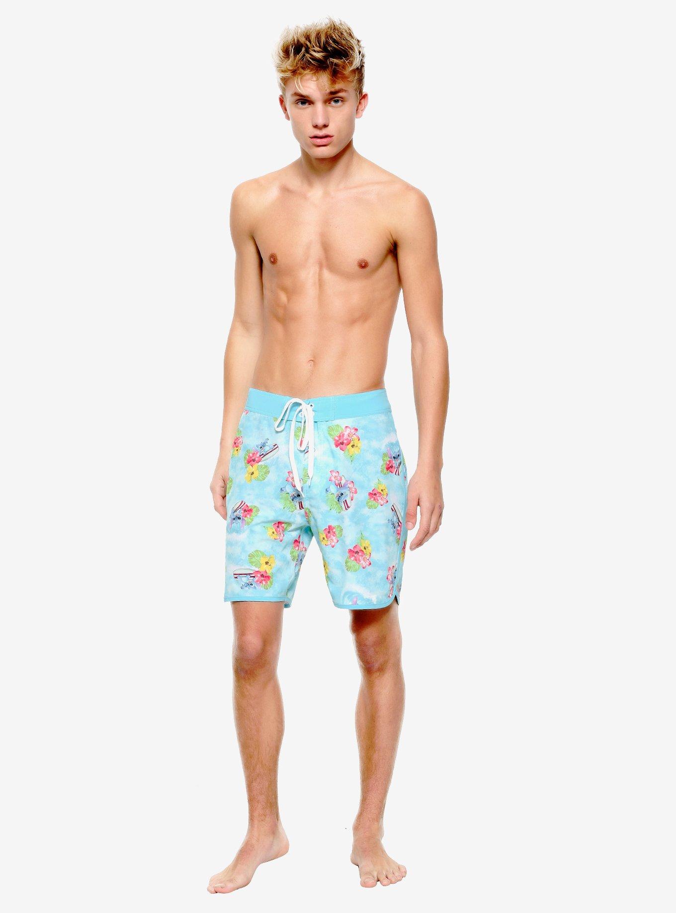 Disney Lilo & Stitch Surfing Hibiscus Swim Trunks, MULTI, alternate