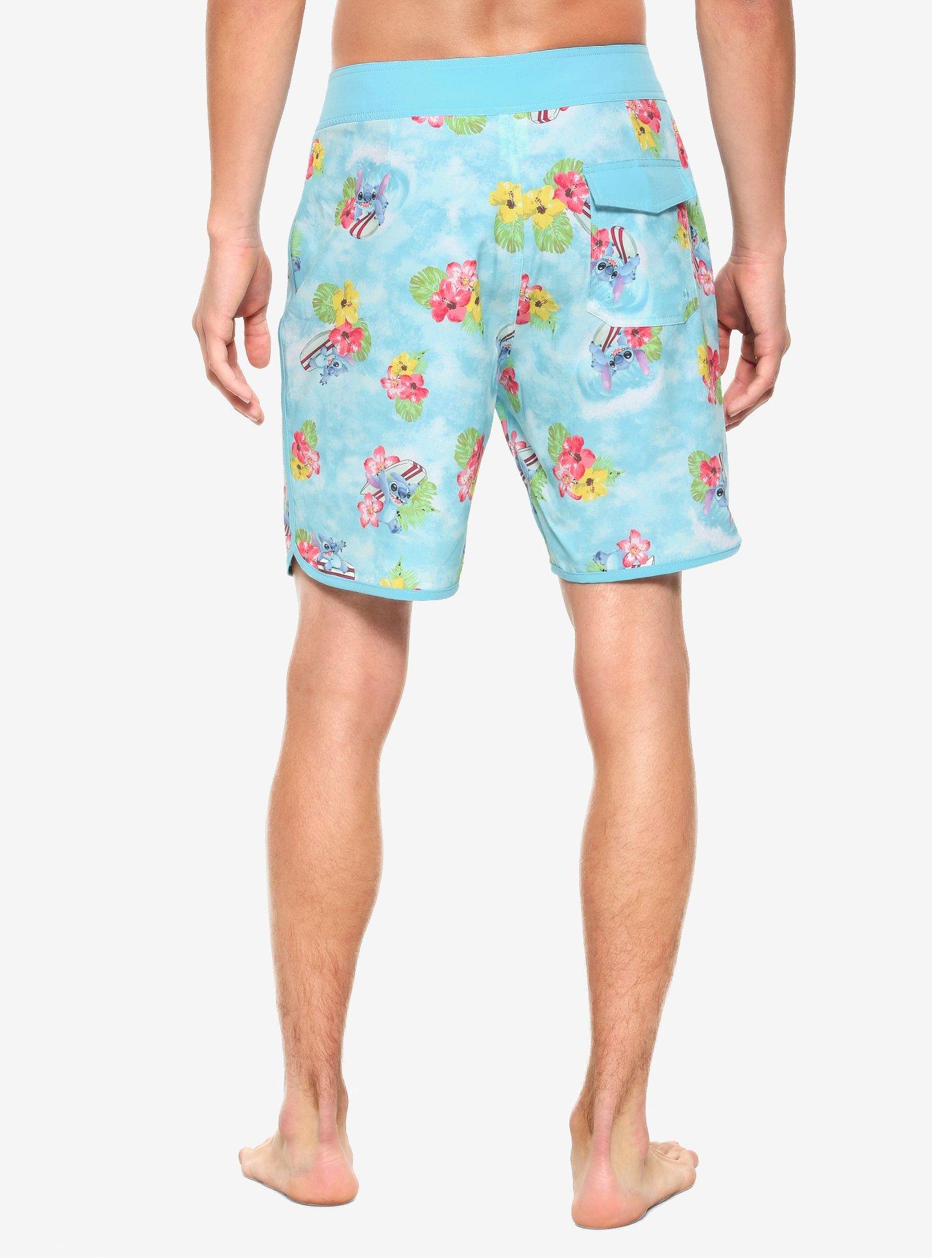 Disney Lilo & Stitch Surfing Hibiscus Swim Trunks, MULTI, alternate