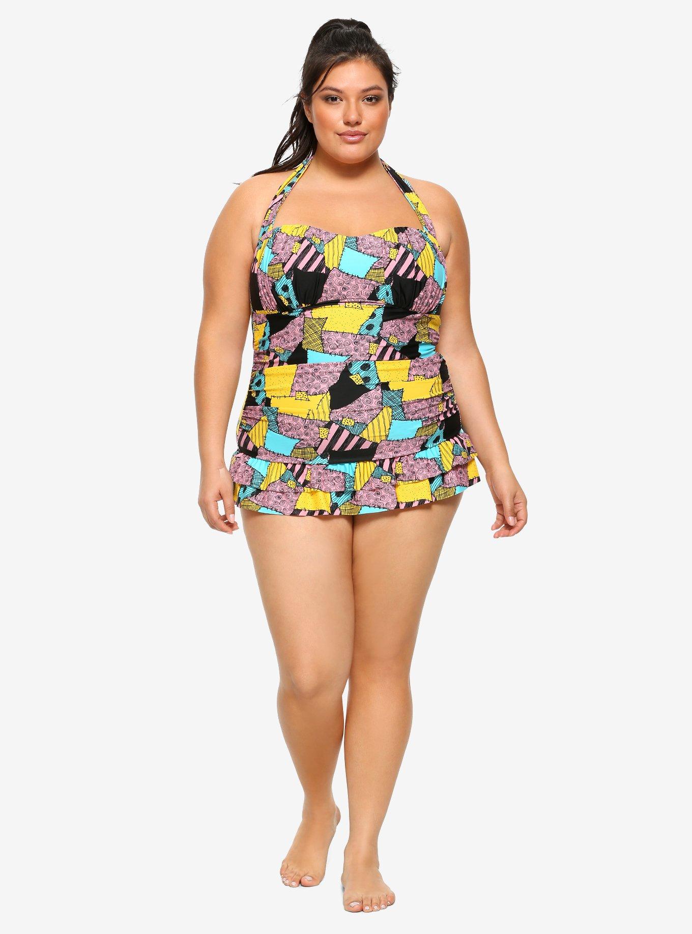 The Nightmare Before Christmas Ruffled Swimsuit Plus Size, MULTI, alternate