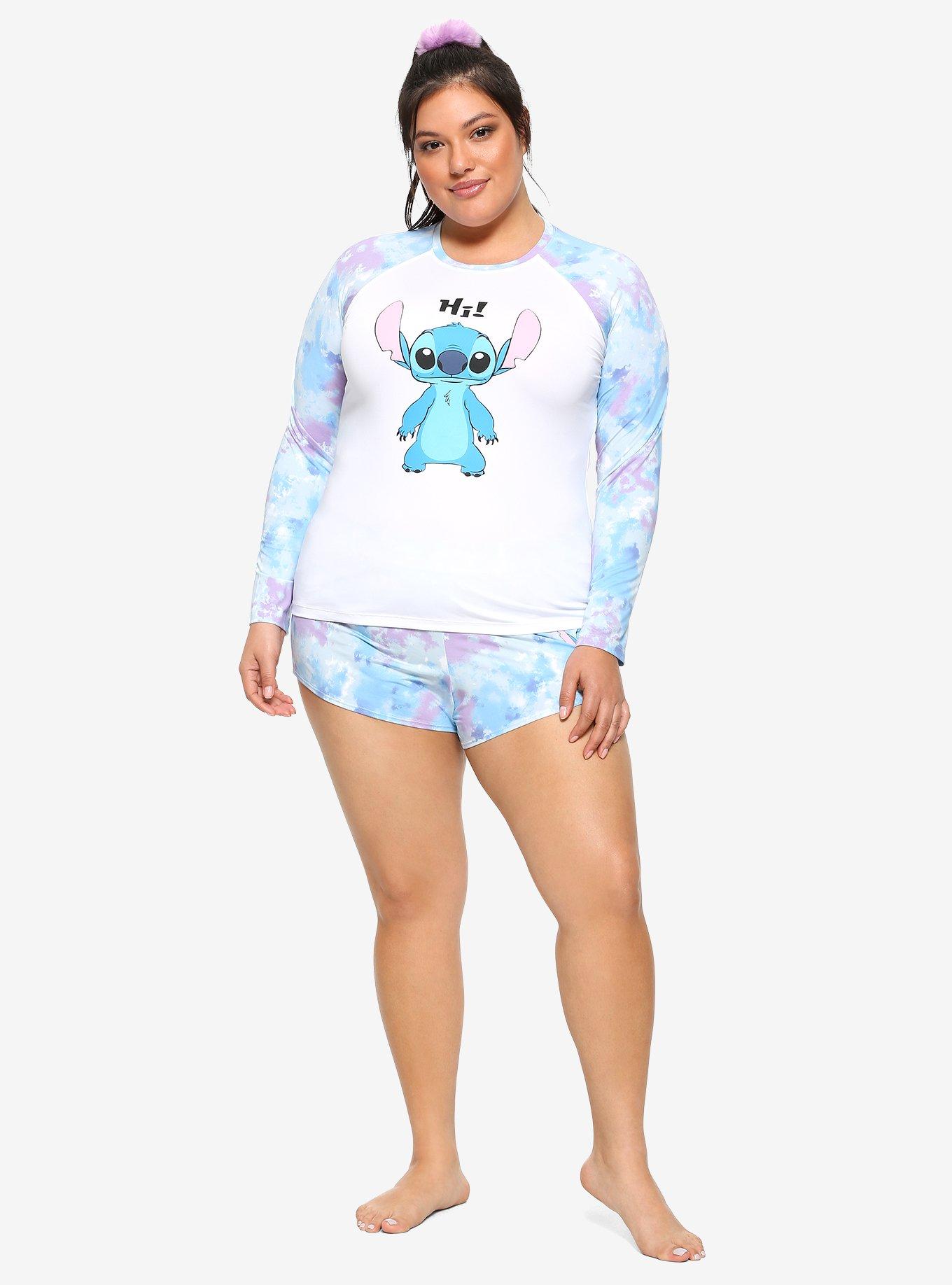 Disney Lilo & Stitch Tie-Dye Girls Rash Guard Plus Size, MULTI, alternate