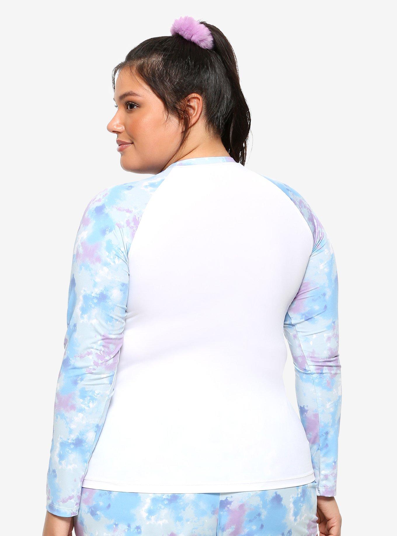 Disney Lilo & Stitch Tie-Dye Girls Rash Guard Plus Size, MULTI, alternate