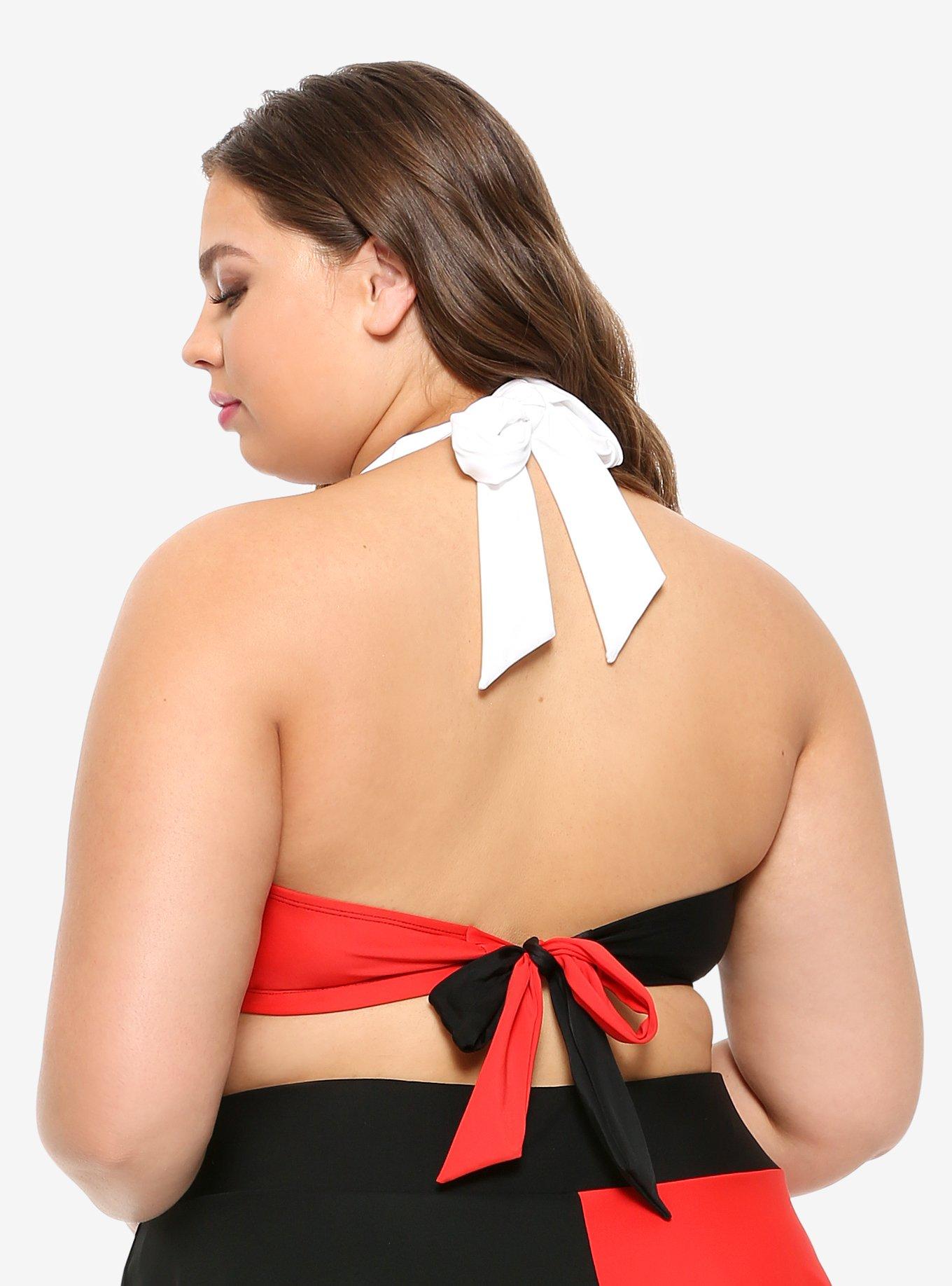 DC Comics Harley Quinn Halter Swim Top Plus Size, MULTI, alternate