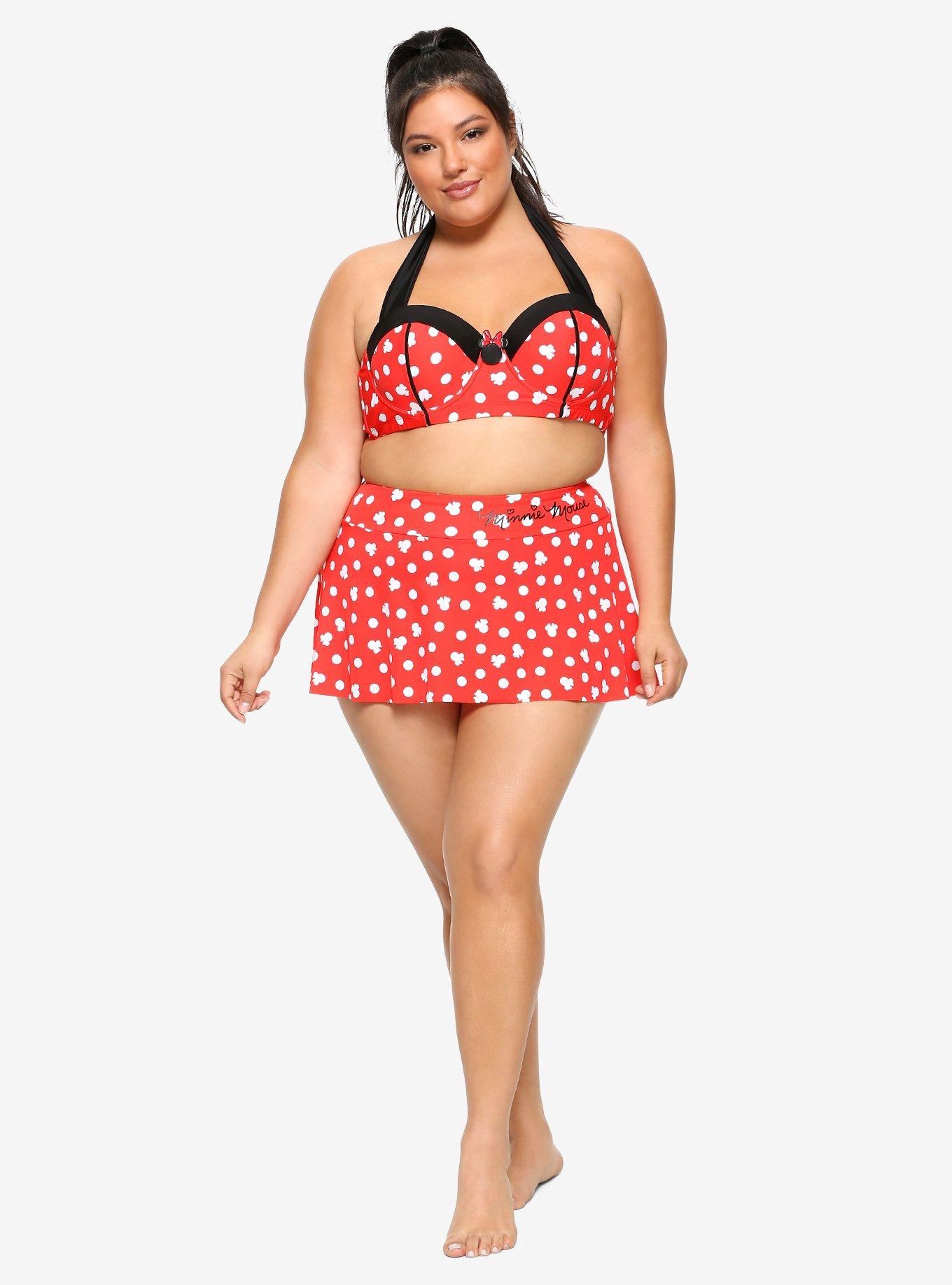 Disney Minnie Mouse Polka Dot Swim Top Plus Size, MULTI, alternate