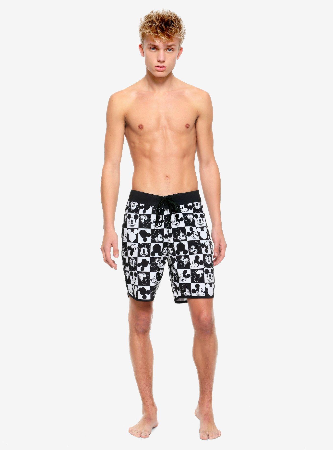 Disney Mickey Mouse Checkered Swim Trunks, MULTI, alternate