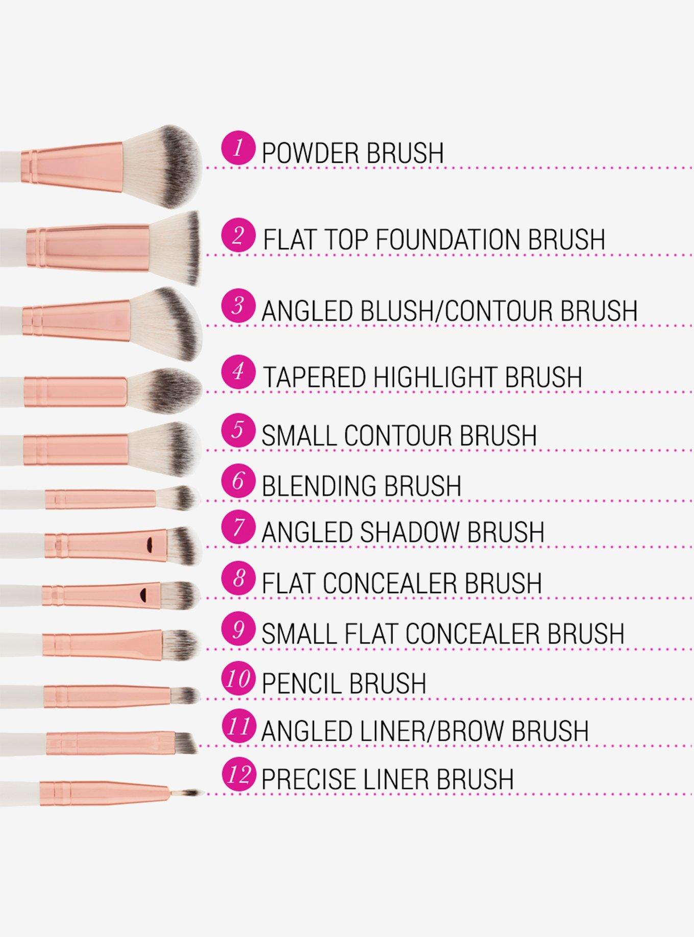 BH Cosmetics Rose Romance Makeup Brush Set, , alternate