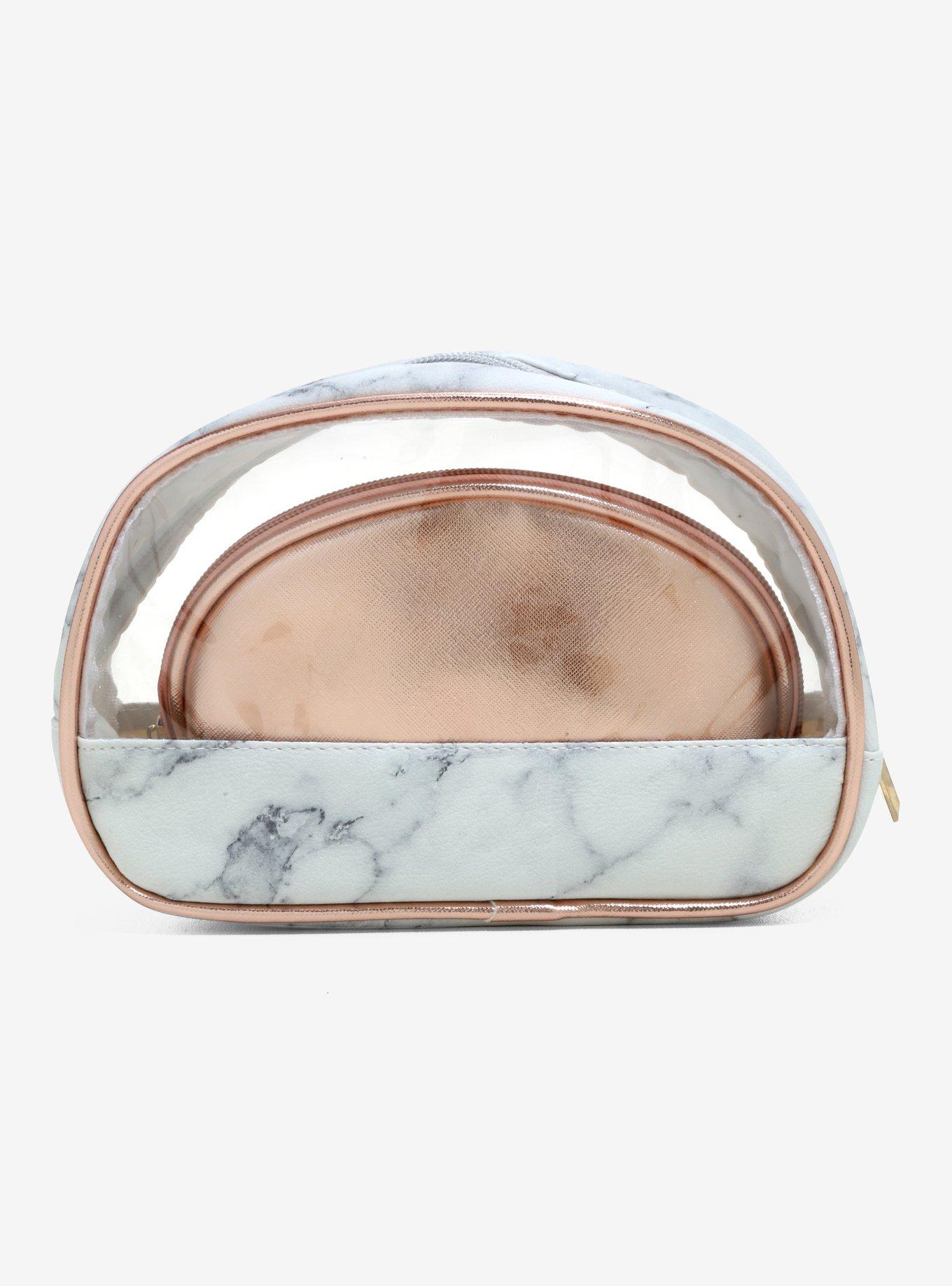 Cosmopolitan Rose Gold & Marble Makeup Bag Set, , alternate