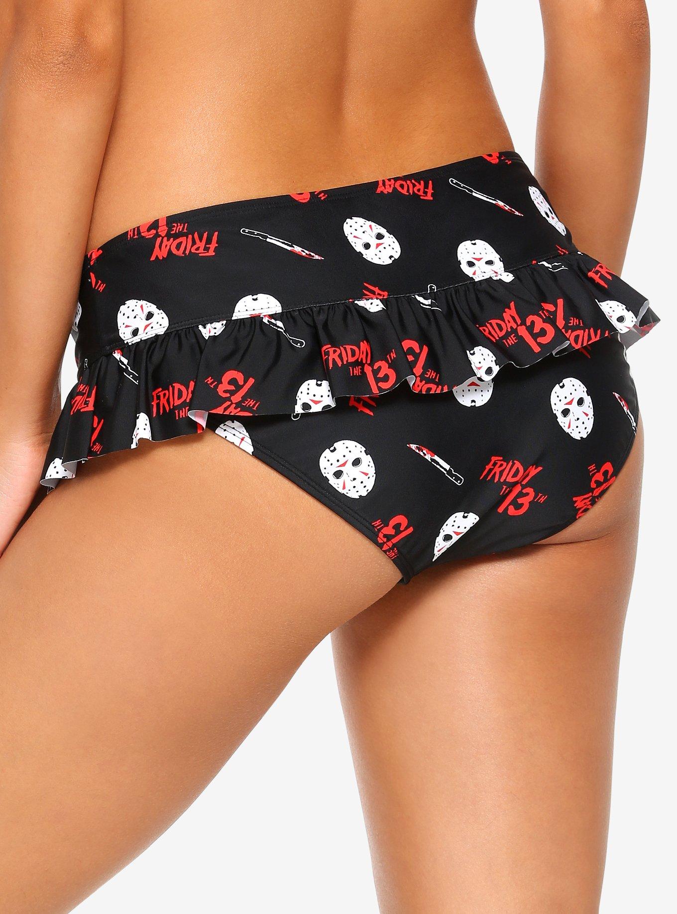 Friday The 13th Jason Mask Skirted Swim Bottoms, MULTI, alternate