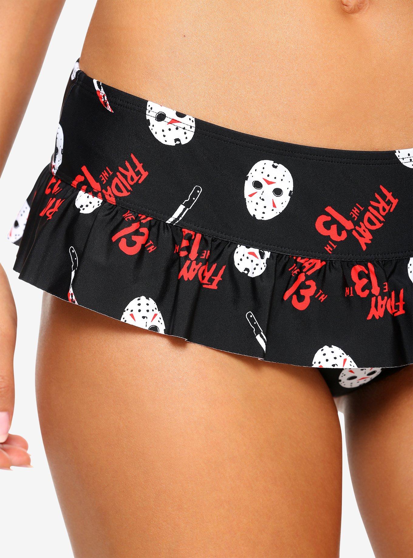 Friday The 13th Jason Mask Skirted Swim Bottoms, MULTI, alternate