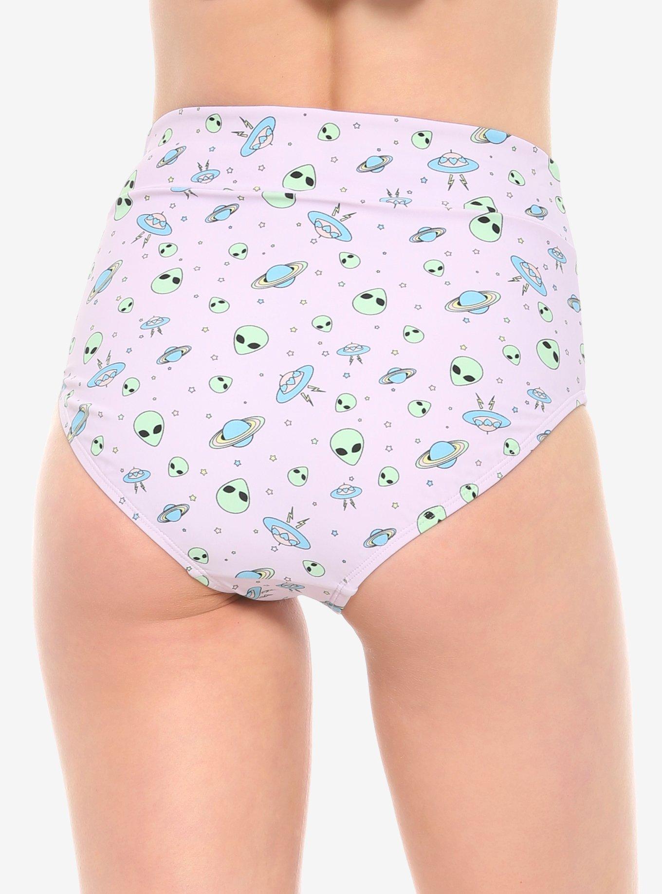 Pastel Alien High-Waisted Swim Bottoms, MULTI, alternate