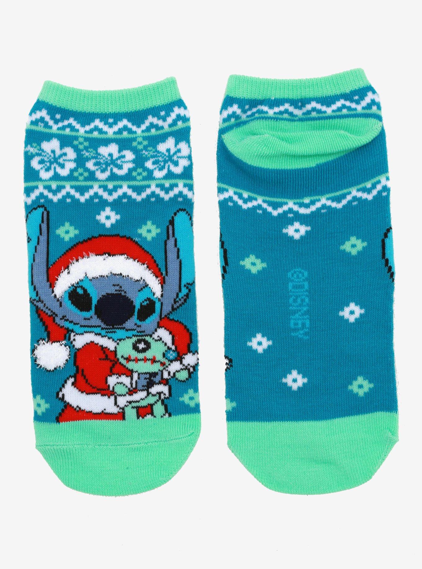 Disney Lilo & Stitch Holiday No-Show Socks, , alternate