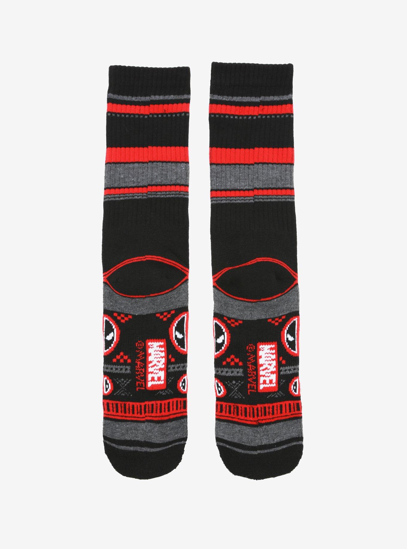 Marvel Deadpool Fair Isle Crew Socks, , alternate