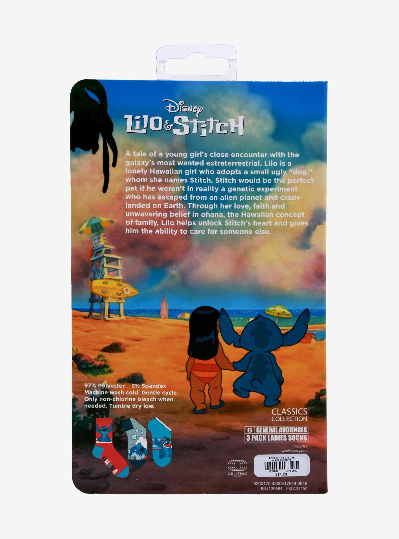 Disney Lilo & Stitch VHS Socks 3 Pair, , alternate