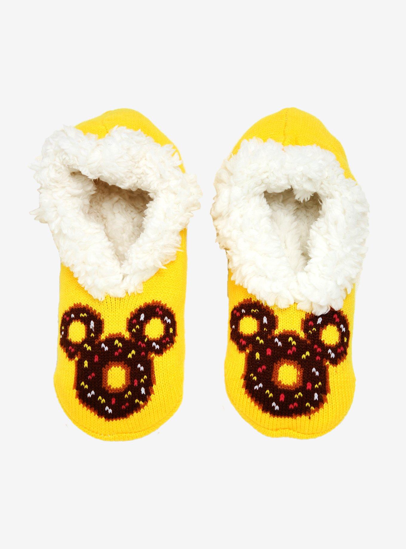 Disney Mickey Mouse Chocolate Donut Slipper Socks - BoxLunch Exclusive, , alternate