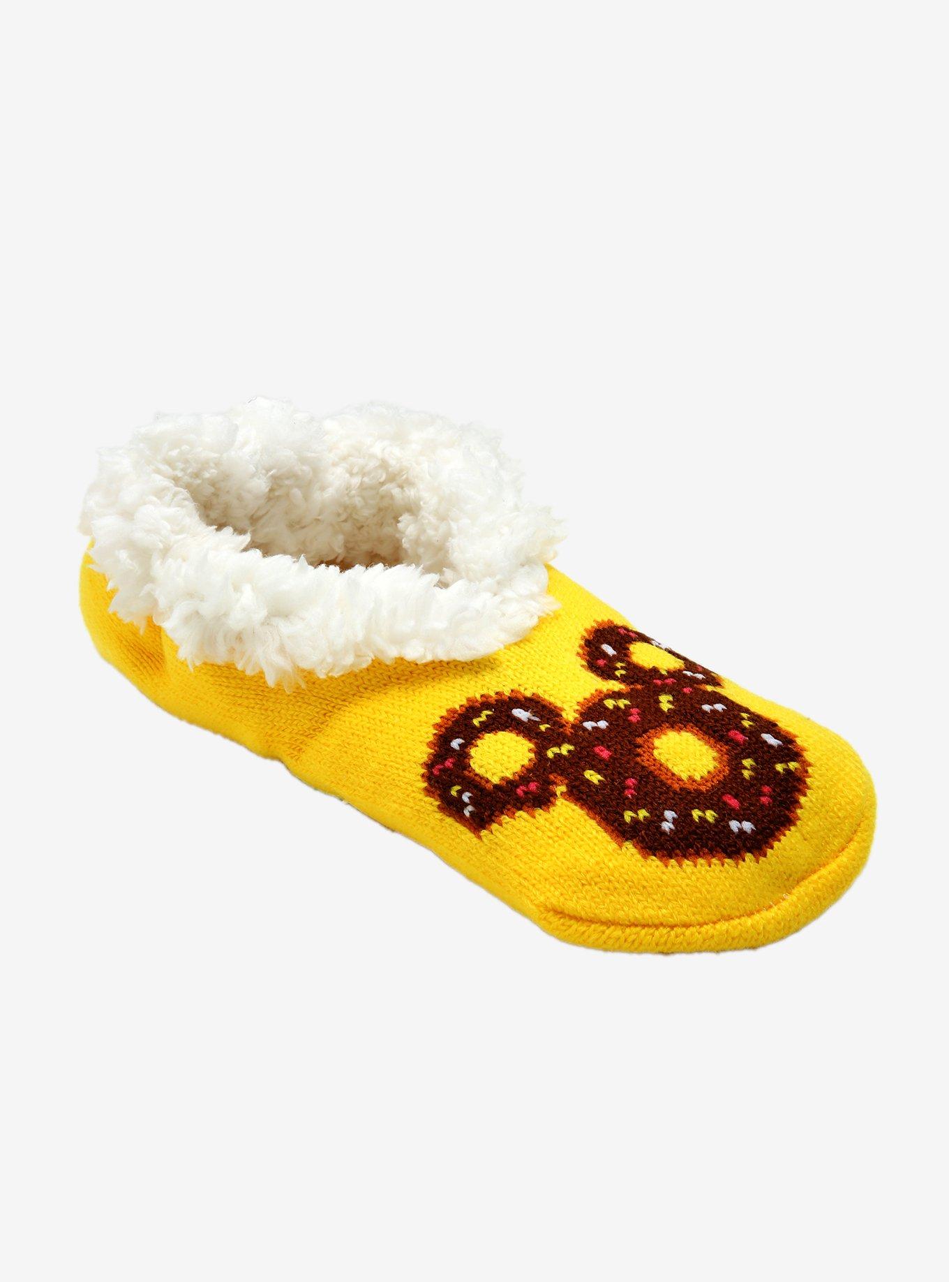Disney Mickey Mouse Chocolate Donut Slipper Socks - BoxLunch Exclusive, , alternate