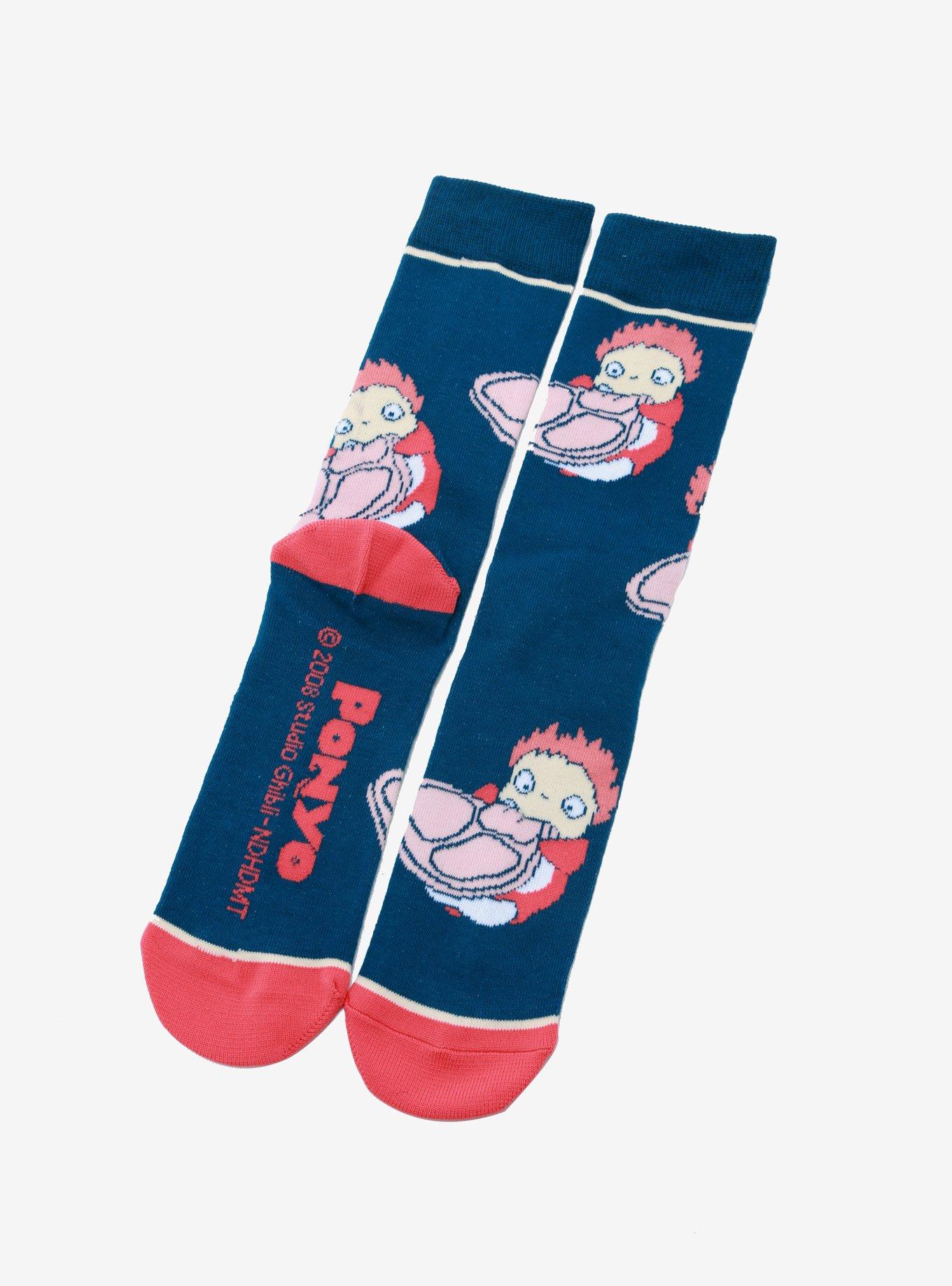 Studio Ghibli Ponyo Eating Ham Crew Socks, , alternate