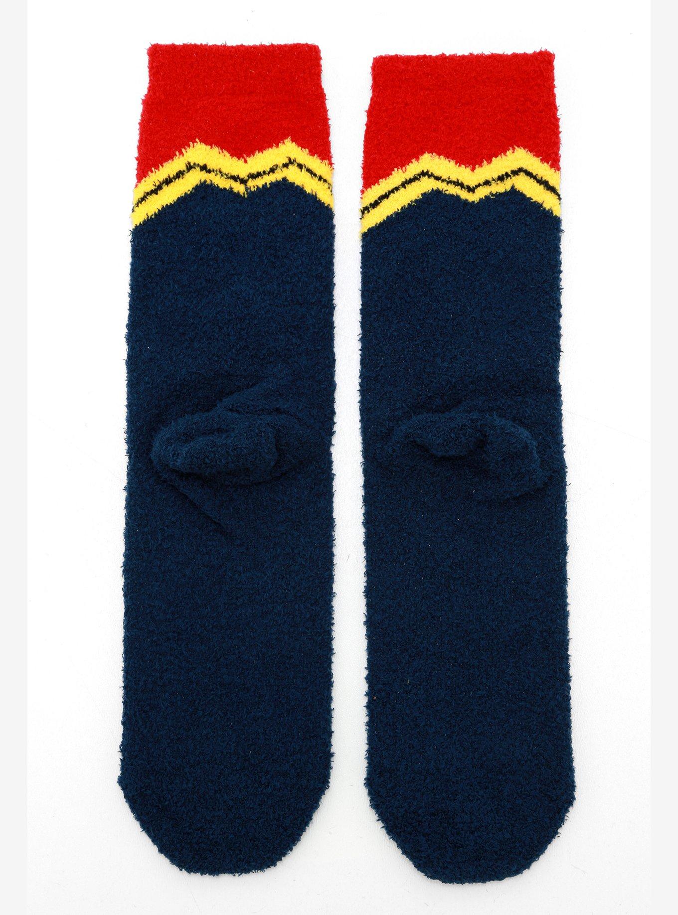 Marvel Captain Marvel Hero Suit Fuzzy Crew Socks - BoxLunch Exclusive, , alternate